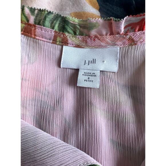 J.Jill Paradise Tropical Floral Print Tunic Top Size Small Petite - Picture 6 of 10